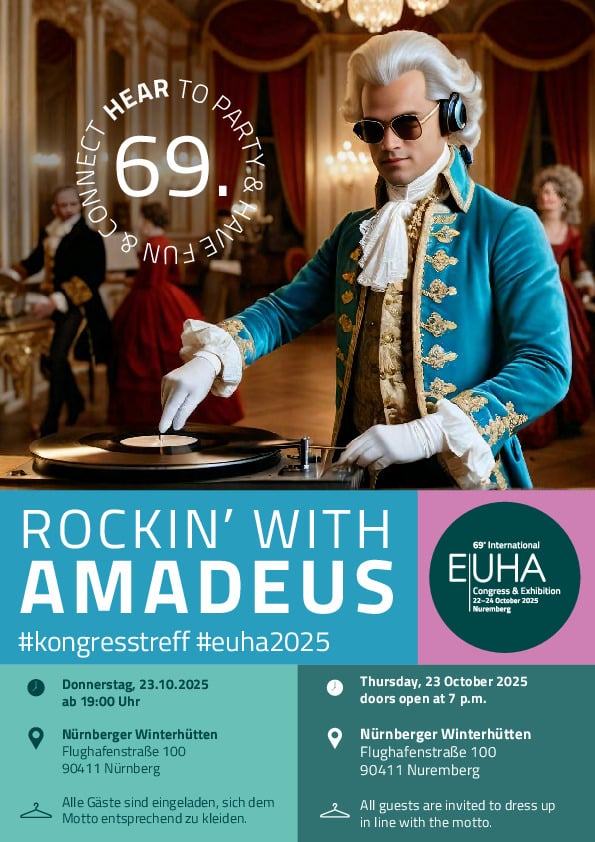 In Anlehnung an den österreichischen Musiker Falco und das diesjährige Partnerland Österreich steht der traditionelle Kongresstreff dieses Jahr unter dem Motto „Rockin' with Amadeus"